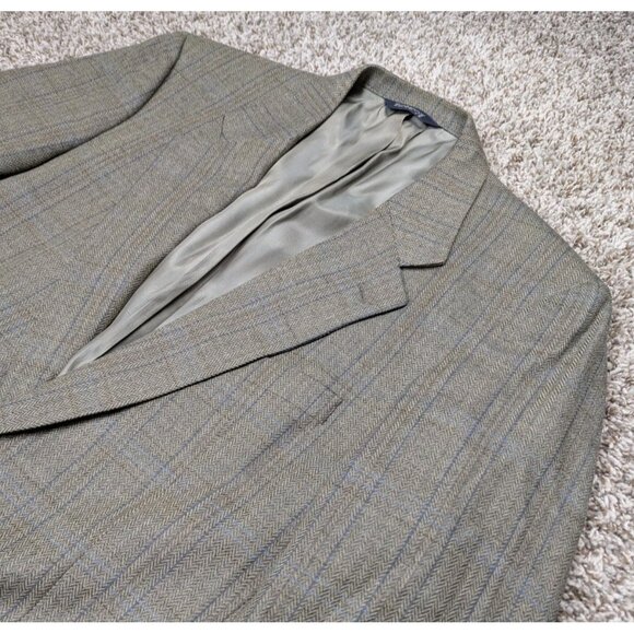 Vintage Burberry Burberry's Herringbone Blazer Men's 44 Beige Sport Coat Jacket